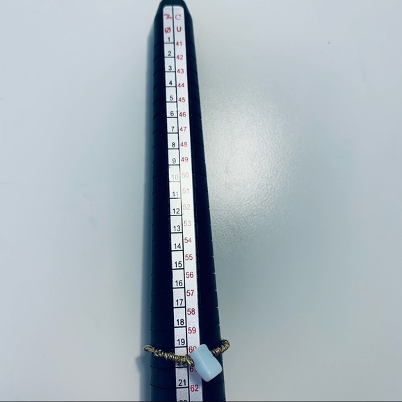 HANDMADE GOLD WIRE STONE RING 19mm - Picture 5 of 6